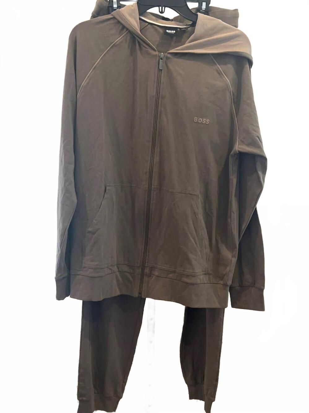 NEW HUGO BOSS men's mix and match jogger pants and hoodie set in brown